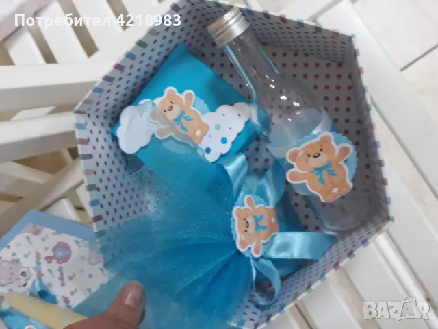 НАМАЛЕНО 40 ЛВ.Комплект за Кръщене "Мече", снимка 11 - Декорация - 49307650