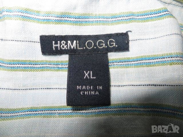 Мъжка риза с дълъг ръкав от лен H&M, снимка 4 - Ризи - 32774089