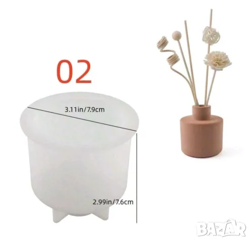 Молд ваза два вида - кръгла и квадратна, снимка 8 - Форми - 49317109