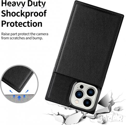 Нов черен Калъф Кейс Гръб за защита телефон iPhone 14 Pro Max Айфон 6,7 инча Държач за карти, снимка 5 - Калъфи, кейсове - 39574239