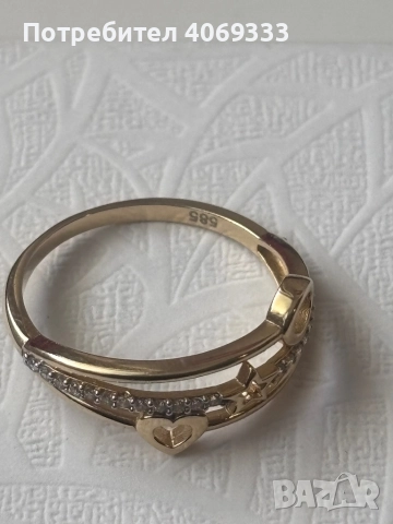 Златен пръстен 💍 2.3 гр 14к 58р-р(18.5мм) , снимка 5 - Пръстени - 51648415