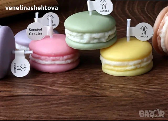 Силиконов молд френски макарон за фондан за декорация на торта свещи смола , снимка 3 - Форми - 50645787