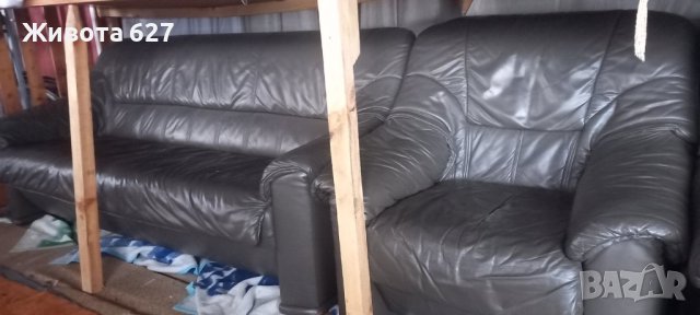 Холова гарнитура естествена кожа , снимка 2 - Дивани и мека мебел - 44015516