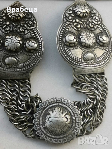 Възрожденски сребърен накит. Нагръдник. , снимка 8 - Колиета, медальони, синджири - 44883858