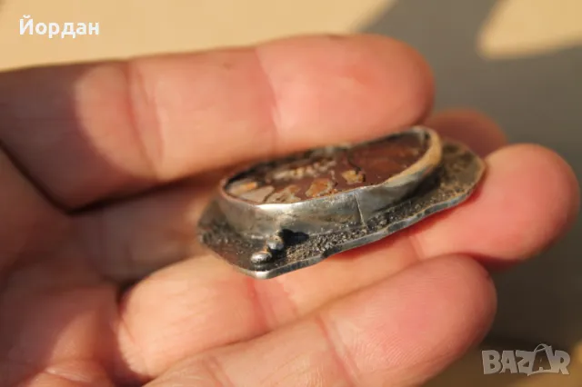 Дамска сребърна брошка, снимка 2 - Антикварни и старинни предмети - 47777665