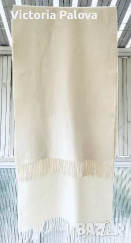 Вълнен зимен шал екрю унисекс, снимка 2 - Шалове - 47289416