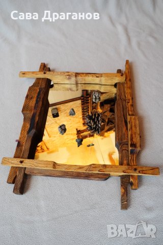 Дървена рамка с огледало, снимка 3 - Огледала - 36689967