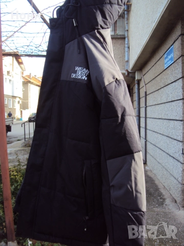 Топло зимно яке мъжко с вата тъмно дин цвят, снимка 5 - Якета - 52627156