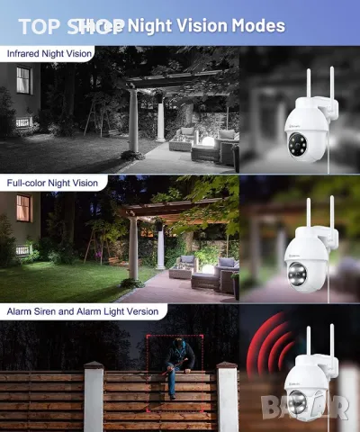 GALAYOU 2K охранителни камери на открито, WiFi домашно видеонаблюдение,водоустойчива камера,цветно, снимка 2 - Камери - 49106088