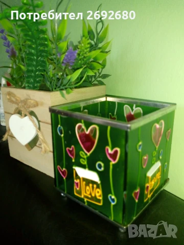 Великденска кошничка -зайче,дървена кутийка с изкуствени цветя , снимка 10 - Декорация за дома - 51225373