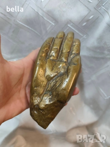 Автентична бронзова пластика „Ръка"- изключително масивна !