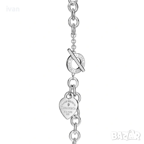 сребърно кулие Tiffany & Co. В Подаръчна Чанта, кутия, сертификат, кърпичка и торбичка , снимка 6 - Колиета, медальони, синджири - 53419652