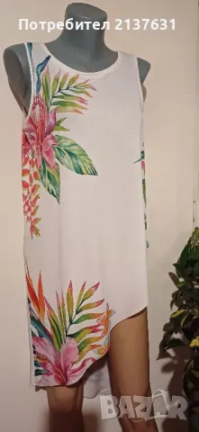 ДАМСКА АСИМЕТРИЧНА ПЛАЖНА РОКЛЯ - Размер М , снимка 1