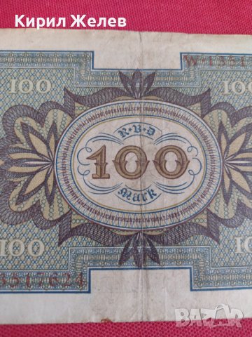 Райх банкнота 100 марки 1920г. Германия уникат за колекционери 28294, снимка 7 - Нумизматика и бонистика - 37144007