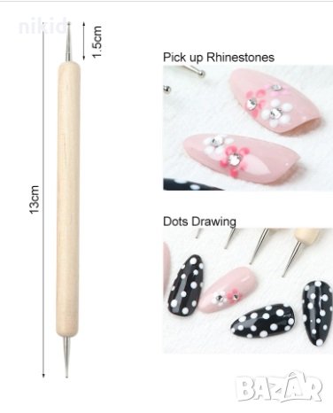 двустранен инструмент точкатор за декорация нокти маникюр и др , снимка 2 - Продукти за маникюр - 32565894