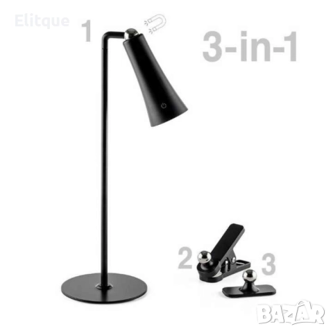 LED магнитна лампа Flexy, 3v1, 3W, 4000К, Бяла, черна, снимка 9 - Други - 52853740