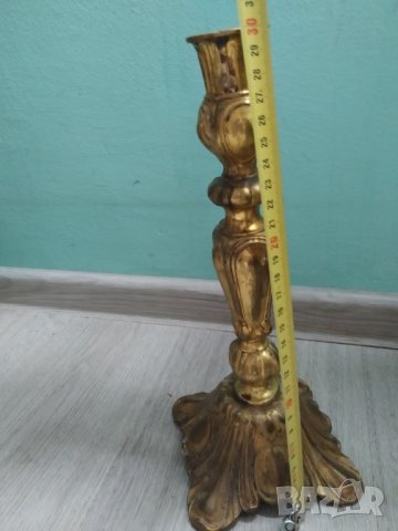 бароков свещник, снимка 2 - Антикварни и старинни предмети - 40222122