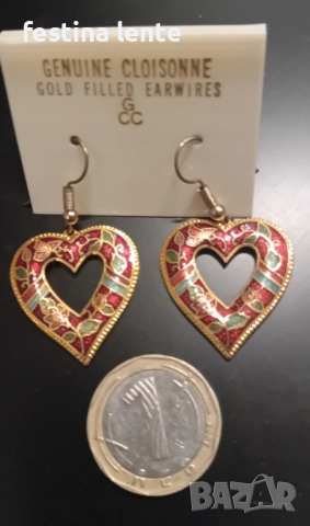 Емайлирани,винтидж обици, снимка 4 - Обеци - 52455924