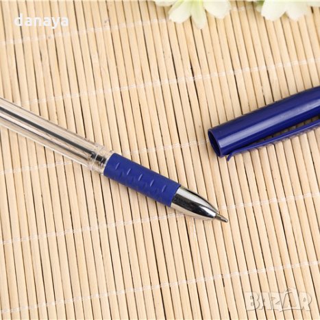 1086 Син химикал с капачка и прозрачно тяло химикалка, снимка 4 - Ученически пособия, канцеларски материали - 26250212