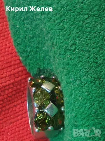 ШАРМАНТЕН СКЪПОЦЕНЕН СРЕБЪРЕН ПРЪСТЕН МАТИРАНО СРЕБРО 925 с ЮВЕЛИРНО ФАСЕТИРАН ПЕРИДОТ ОЛИВИН 42680, снимка 16 - Пръстени - 49916543