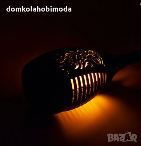 Соларна лампа с светлина тип пламък 50 см, снимка 4 - Соларни лампи - 32949977