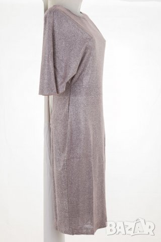 Бляскава бледолилава рокля с ламе марка NATALEE - L/XL, снимка 3 - Рокли - 32487405