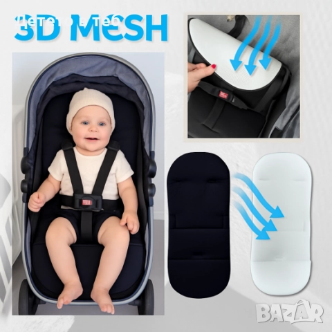 Постелка против изпотяване Лукс 3д меш черна, снимка 1