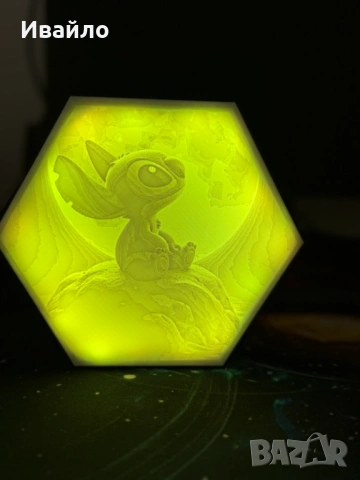 Нощна лампа - Стич RGB УПРАВЛЯВАСЕ ОТ ТЕЛЕФОНА, снимка 4 - Подаръци за жени - 53491446