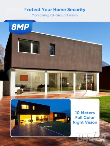 SANNCE 4K Безжични CCTV камери 2 броя за N98WHG 4K NVR, IP66, снимка 2 - IP камери - 51177867