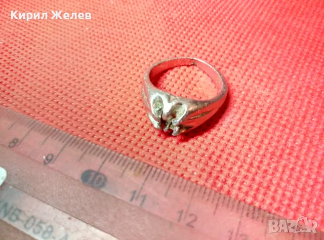 СТАР ПОСРЕБРЕН МЕДЕН ПРЪСТЕН с ГНЕЗДО За МОНТИРАНЕ на СКЪП КАМЪК 47421, снимка 5 - Пръстени - 47282681