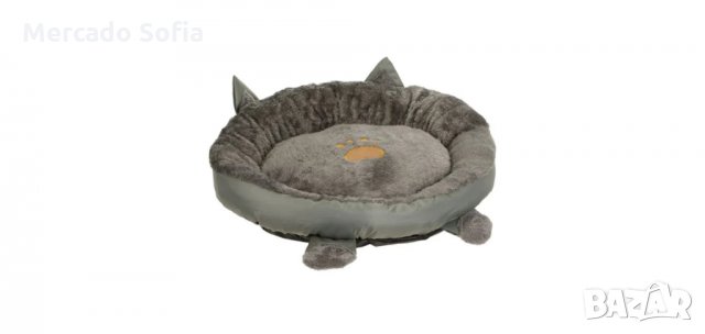 Легло с уши и лапа Mercado Trade, За котки, 50см, Сив 