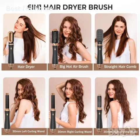 Четка- сешоар 6 в 1 за коса Yitrust, снимка 7 - Сешоари - 48273036