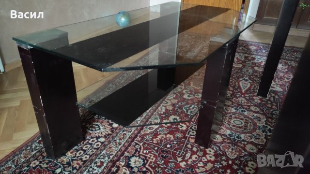 продавам стъклена маса и стъклена стойка за телевизор , снимка 6 - Маси - 43597877