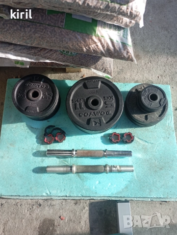 Лежанка 2 лоста тежести дъмбели и боксова круша , снимка 6 - Фитнес уреди - 52747378