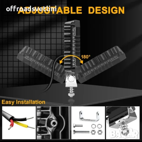 Висок клас LED Диоден Боен фар за трактор ATV мотокари камиони Квадрат, снимка 7 - Аксесоари и консумативи - 49380006