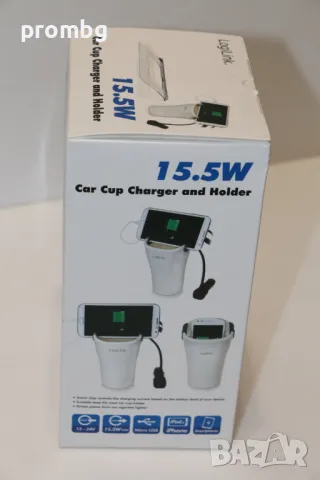 зарядно за кола, чаша, USB, поставка за телефон, LogiLink, Германия, снимка 9 - Аксесоари и консумативи - 47739422