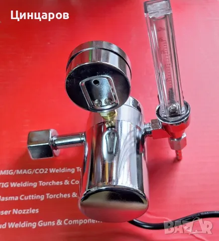 Редуцир-вентил, регулатор с подгряване, подгрев 220V. Аргон, коргон, въглероден двуокис, снимка 2 - Други машини и части - 49168092