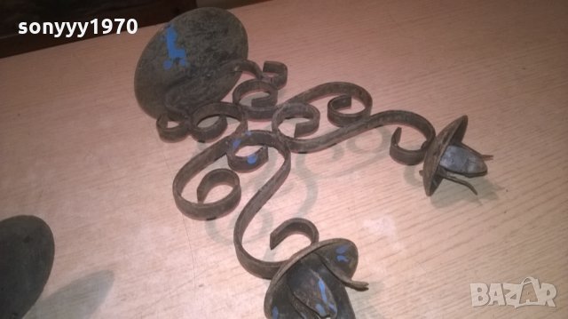 свещници 2бр-ковано желязо-85лв за бр, снимка 12 - Колекции - 28027538