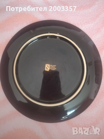 Декоративна чиния с 24к злато, снимка 3 - Декорация за дома - 51776249