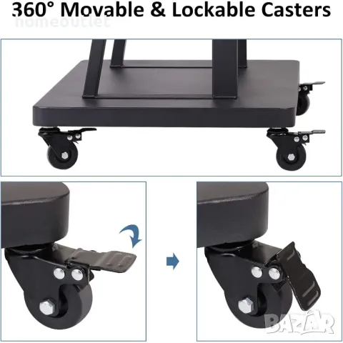 ПРОМОЦИЯ Мобилна стойка за телевизор с колелца UNHO U-950A, снимка 5 - Стойки, 3D очила, аксесоари - 50190454