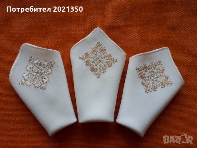 Ръчно бродирани копринени кърпички - български мотиви - 4 вида, снимка 2 - Шапки - 22242551