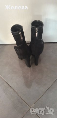 Дамски боти с висок ток и платформа - Джиани,ест. кожа, снимка 3 - Дамски боти - 27479002