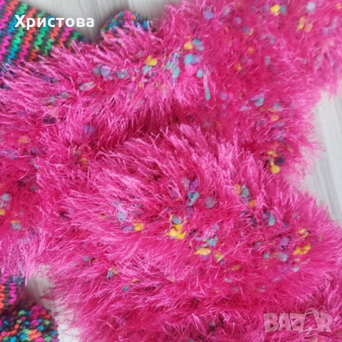 Шал и шапка в цикламено и зелено - 12,00лв., снимка 4 - Шапки - 32350363