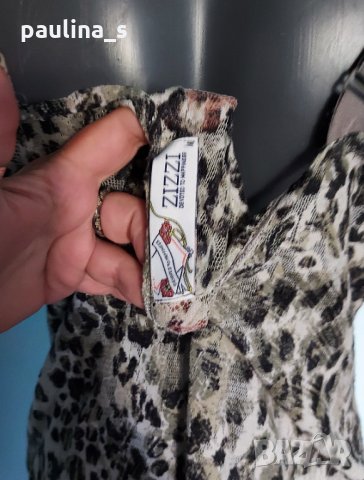 Нощница / туника / неглиже от еластична дантела "Zizzi"® / леопардов принт , снимка 6 - Нощници - 33326863