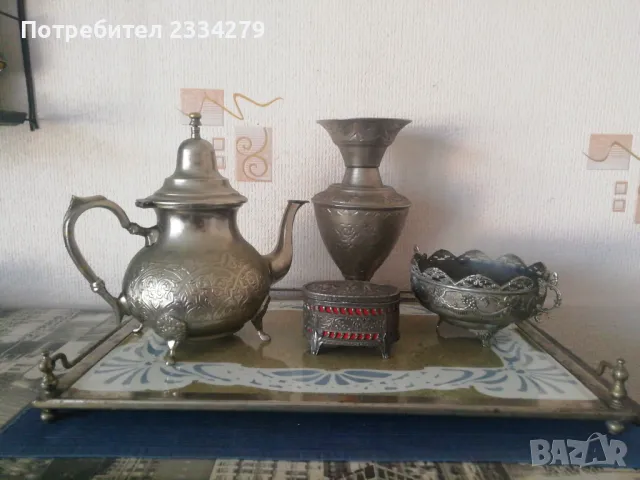 Стари сервиз табла, кана, захарница, ваза. , снимка 2 - Сервизи - 48332047