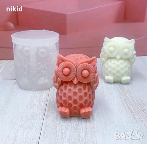 3D Бухал релеф точки силиконов молд форма фондан шоколад гипс смола свещ декор