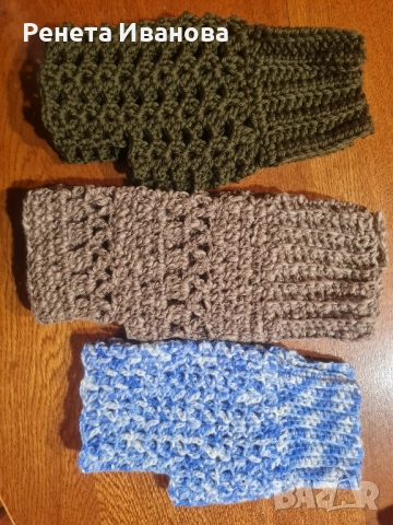 Ръчно плетени ръкавици без пръсти. , снимка 5 - Ръкавици - 51939817