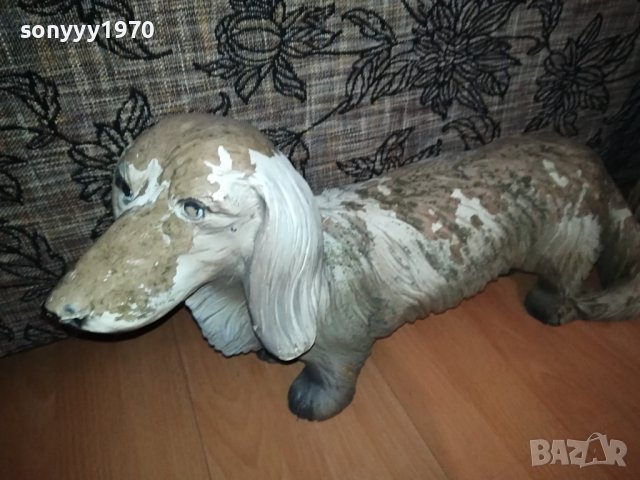 КУЧЕ-60СМ-ГРАДИНСКА ФИГУРА ОТ ГЕРМАНИЯ 2401240948, снимка 6 - Антикварни и старинни предмети - 43950498