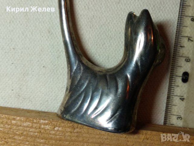 СИМПАТИЧНО МЕТАЛНО ПОСРЕБРЕНО КУЧЕНЦЕ ДЕКОРАТИВНА ФИГУРКА с КРИСТАЛЧЕТА за ОЧИ 38417, снимка 5 - Колекции - 43738934