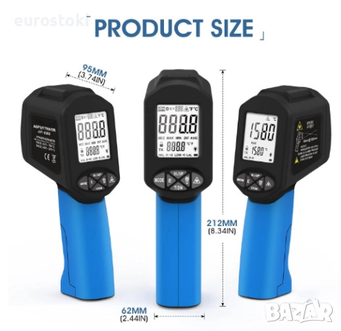 Инфрачервен термометър AOPUTTRIVER AP-1580, инфрачервен пирометър, диапазон от -50°С до 1580°С, снимка 3 - Други инструменти - 52484799